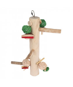 Java Wood XL Parrot Perch Station Swing